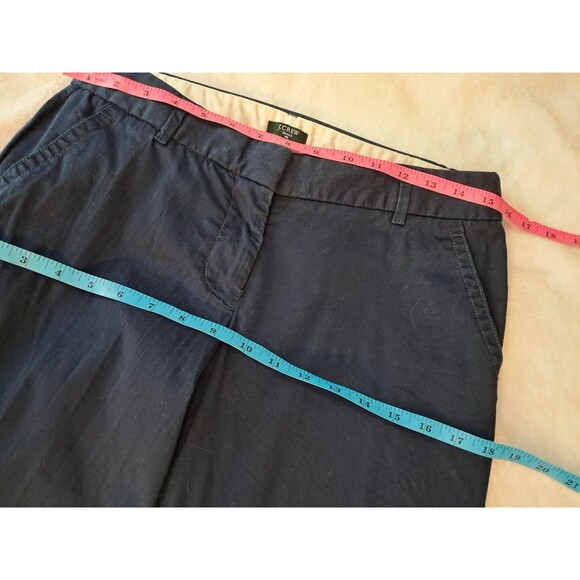 J. Crew City Fit Cropped Pants Navy Blue Cotton Blend Stetch Size 4 - Picture 7 of 10